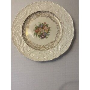 Adam Antique by Steubenville 10 3/4" Dinner Plate Warranted 22k Gold Embossed